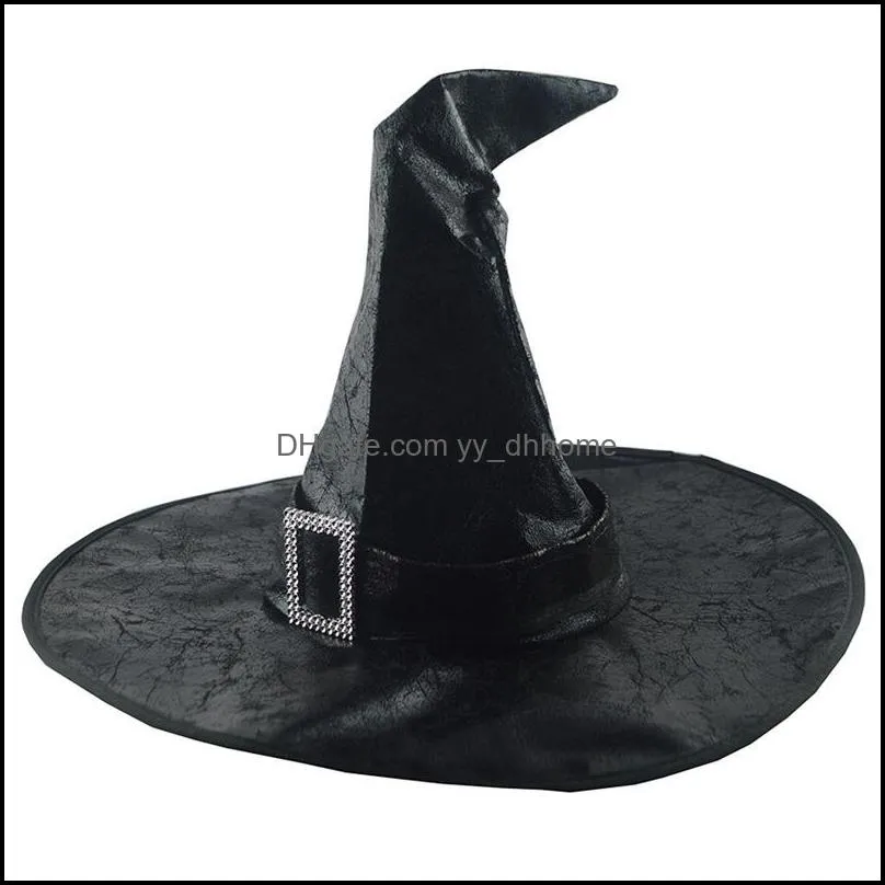 Halloween Wizard Witch Hat Masquerade Party Props Fancy Dress Cosplay Costume Accessories for Children Adult KDJK2107