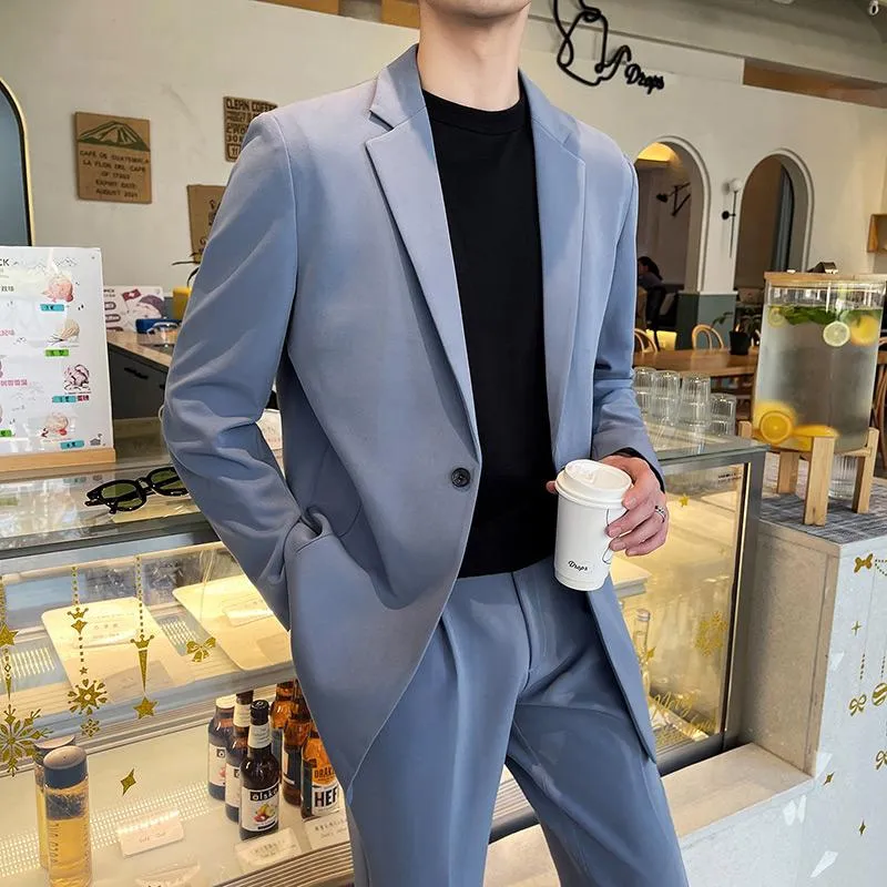 Compra Trajes Para Hombres Blazers Blazers Blanco 2021 Verde 2 Piezas Conjunto  Elegante Ropa Para Hombre Fumar Clásico Flojo Azul Social Moda Corea Estilo  Vestido Barato | Entrega Rápida Y Calidad | Es.Dhgate