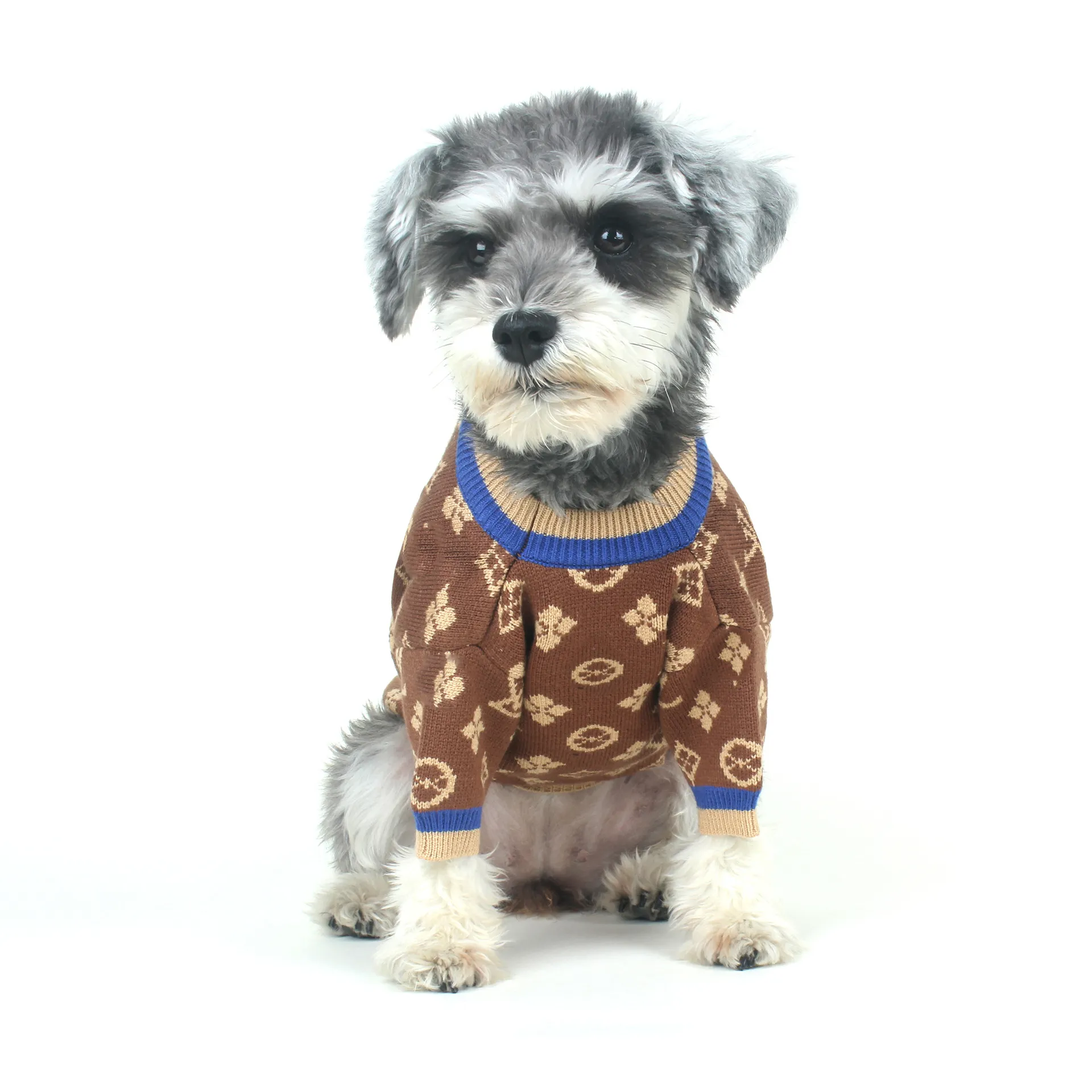 Inverno animal de estimação gato vestuário cópia vintage design filhote de cachorro quente camisola bulldog schnauzzer pets pets roupas