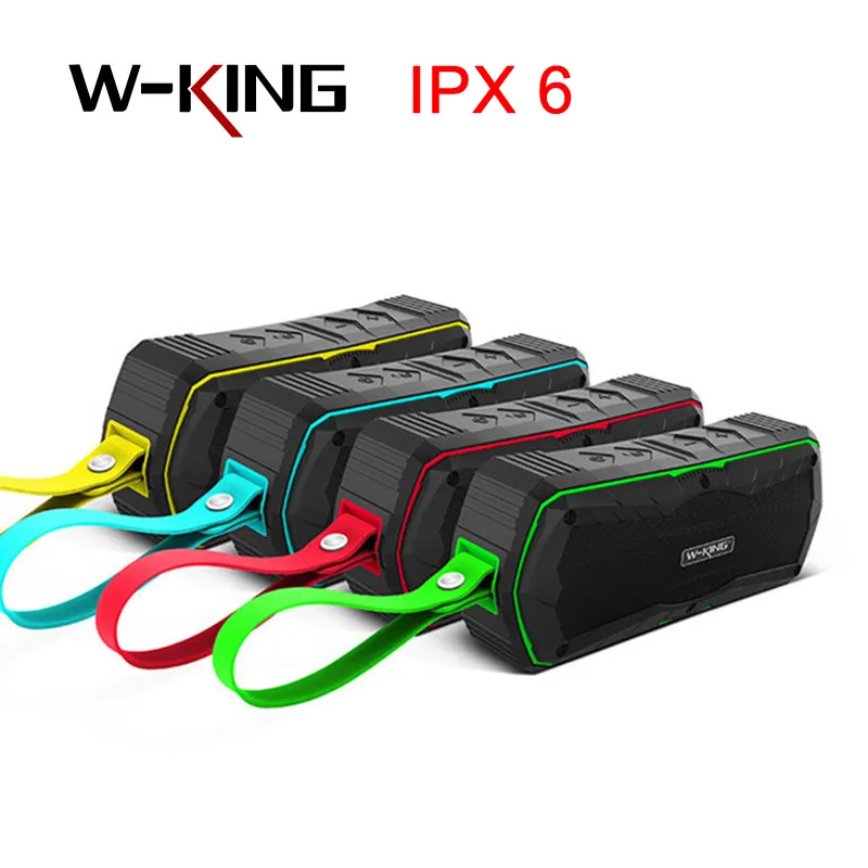 W-King Haut-parleur Bluetooth étanche avec chargeur de téléphone Haut-parleurs extérieurs portables sans fil Carte TF AUX in avec banque d'alimentation 4000 mAh pour téléphones portables Wking S9