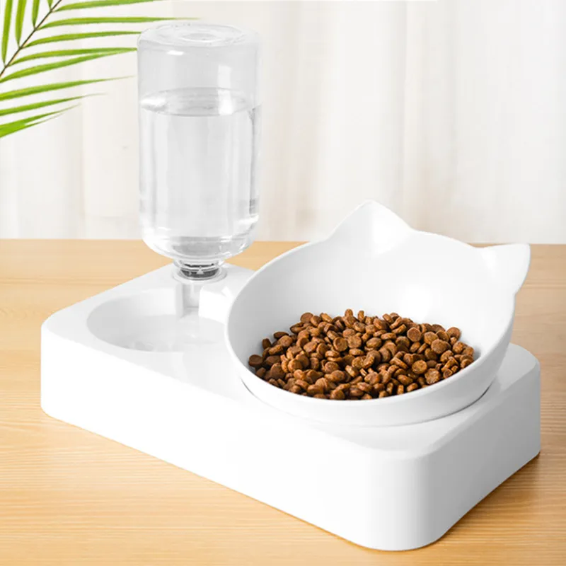 Pet Bowl Automatic Drinking Fountain Cat Feeder With Drinking Tractor With Stand Supplies