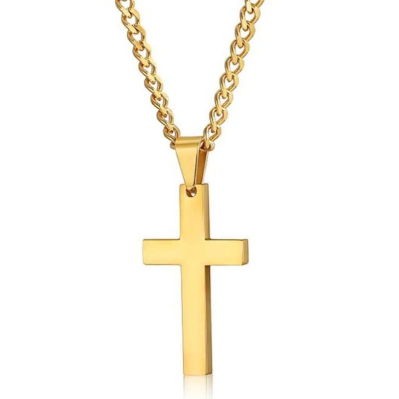 Męskie stali nierdzewne Naszyjniki Krzyżowe Partia Zaopatrzenie w MĘŻCZYZNIE RELIGION FARTION Crucifix Charm Titanium Stael Sain for Women Fashion Wysoka jakość