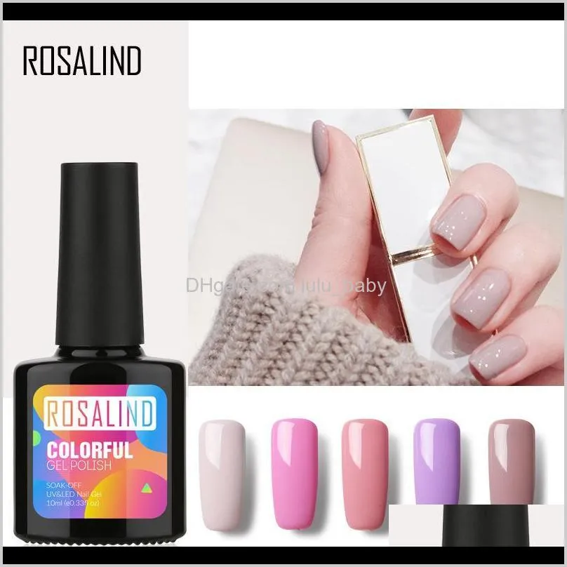 rosalind hot 10ml 58 colors led uv polish gel glitter nail art lacquer semi permanent gel varnish