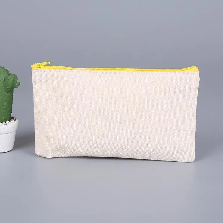 Blank DIY Craft Bag Canvas Pencil Case Blank Makeup Bags- Canvas