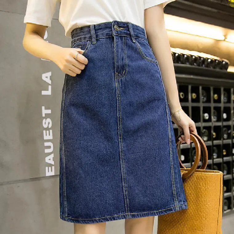 2020 Womens Plus Size Denim Pencil Skirt Casual Summer Plus Size