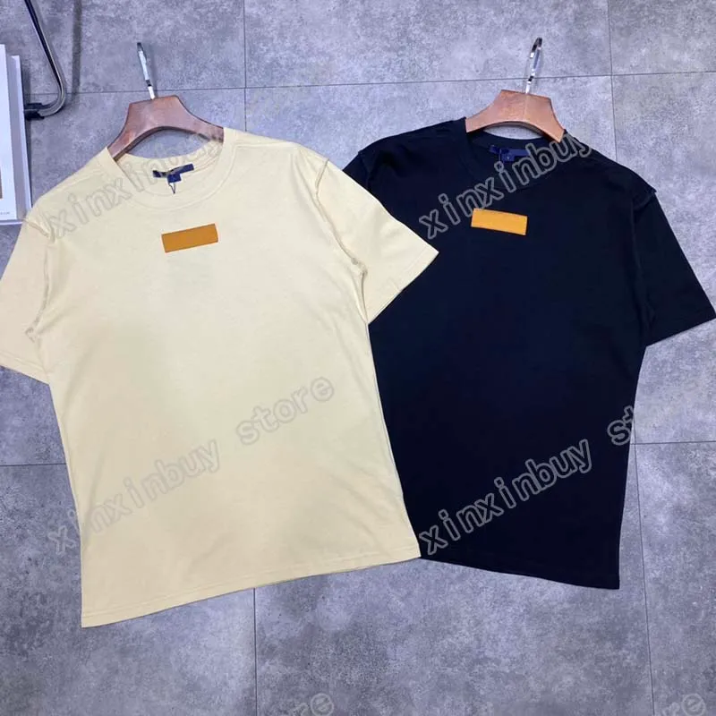 21SS Mannen Gedrukt T-shirts Borst Label Letter Kleding Korte Mouw Mens Tag Letters Polo Zwart Rood 05