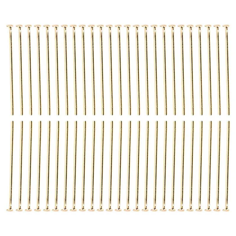 Bangle 50pcs Rostfritt stål Flat Head Pins DIY Craft Pead Smycken Hängsmycke Göra delar Tillbehör GOLD 25mm för juvelerare