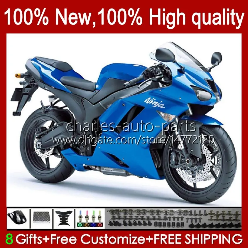 차체를 들어 KAWASAKI NINJA ZX 636 600 CC ZX600 ZX636 ZX600 오토바이 바디 10No.129 ZX 6R 600cc의 6 R ZX6R 07 08 ZX6R의 ZX600C 2007 년 2008 년 ZX636 07-08 페어링 키트 stock 블루 BLK