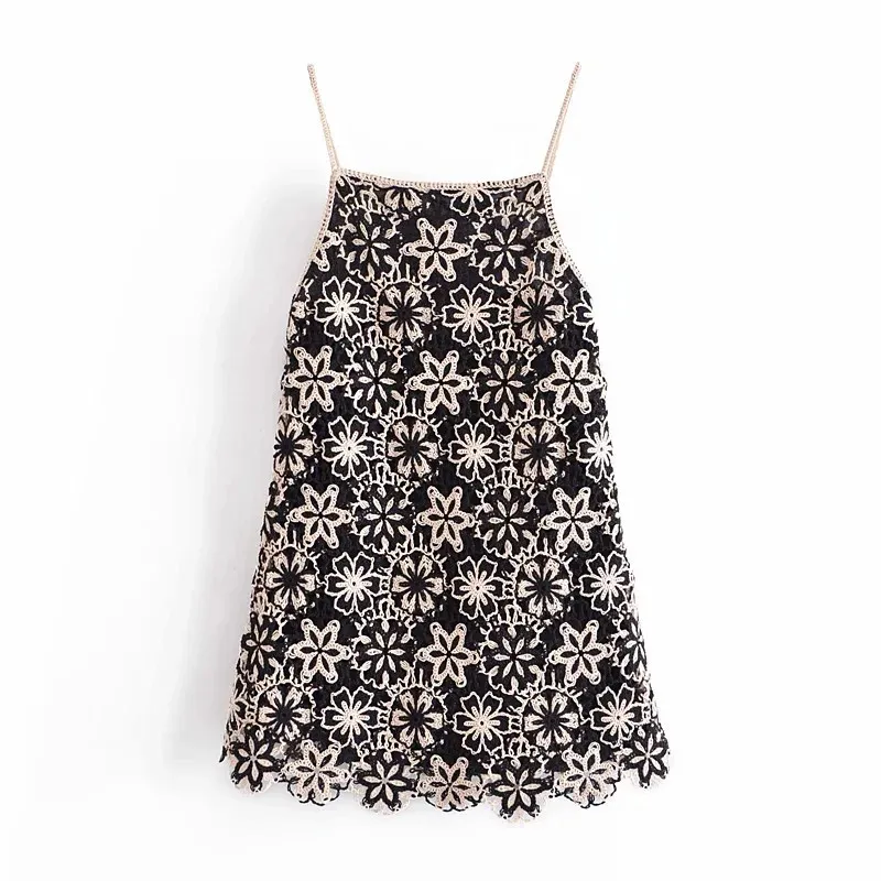 Summer Dress Women Crochet Floral Strappy Backless Black Short Vintage  Indie Chic From Cong03, $22.8 In Bulk | DHgate.Com