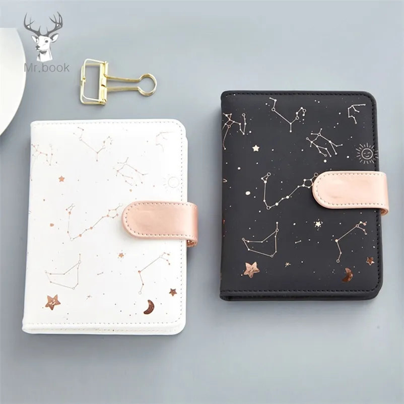 Starry Star Moon PU Leather Notebook Hardcover Paper Journal Diary Planner Notepad Stationary Kids Gift Traveler 210611