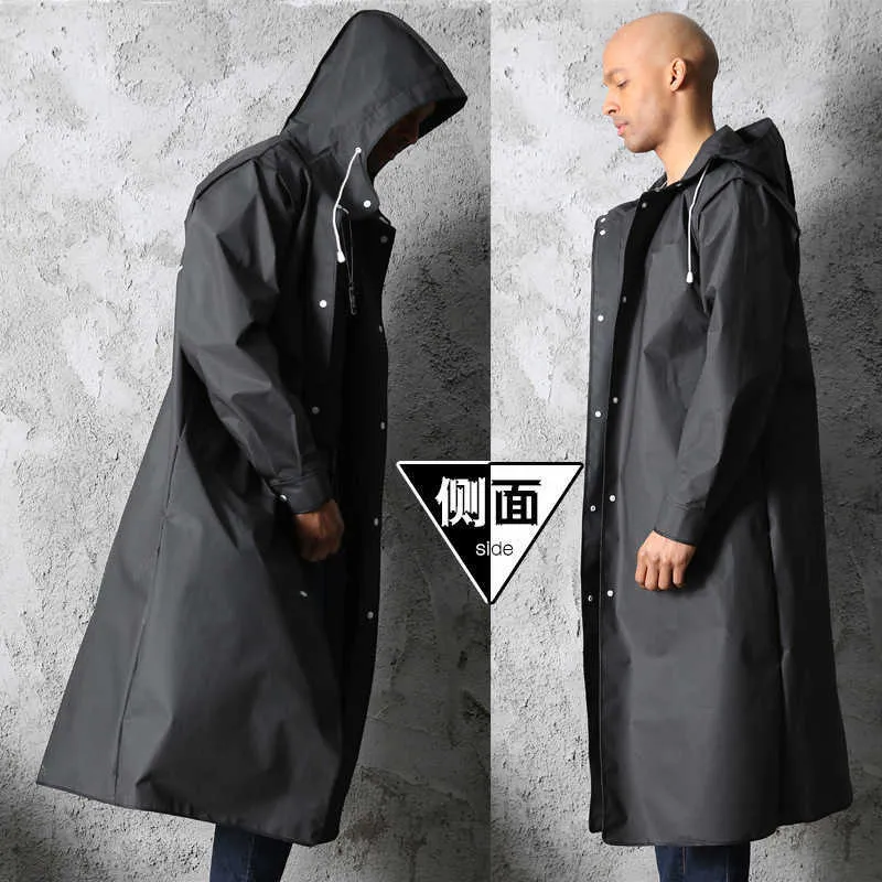 Adulte Long Imperméable Manteau De Pluie Femmes Hommes Imperméable  Imperméable Vêtements De Pluie Hommes EVA Noir Épaissir Manteau De Pluie À  Capuche