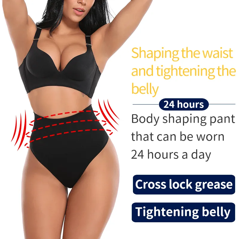 Женская талия Cincher Thong Panty Shaper Высокая талия Tummy Control Трусики для похудения Нижнее белье Butt Hilder Формируют короткая форма тела