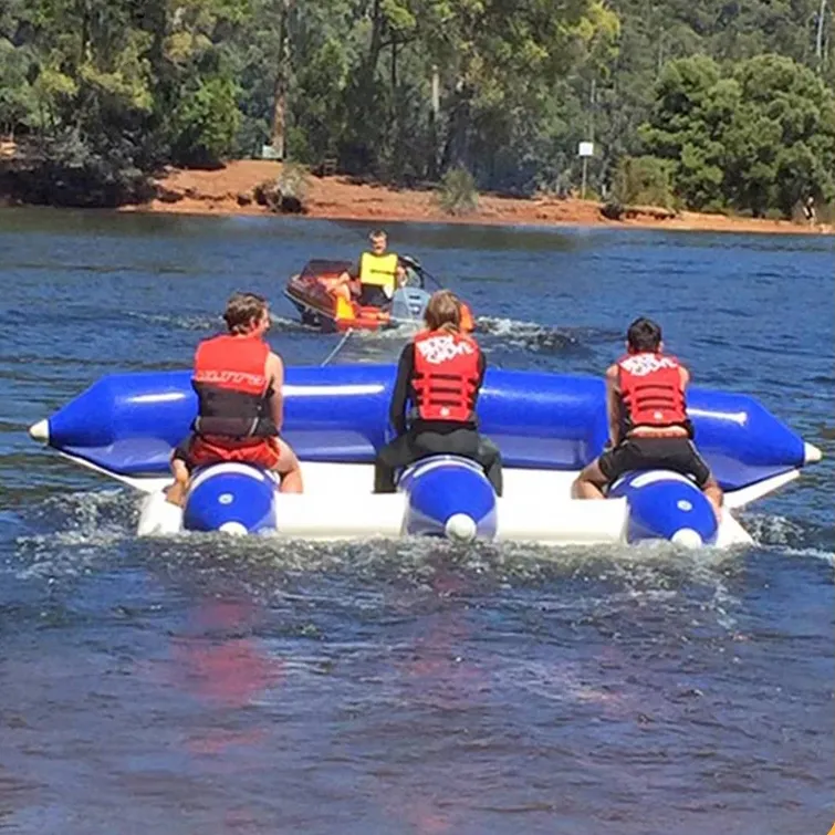 3 Röhren, 6 Sitze, Wassersportspielzeug, Bananenboot, aufblasbarer Fliegenfisch, fliegende Fische, Towables, Wasserparkspiele