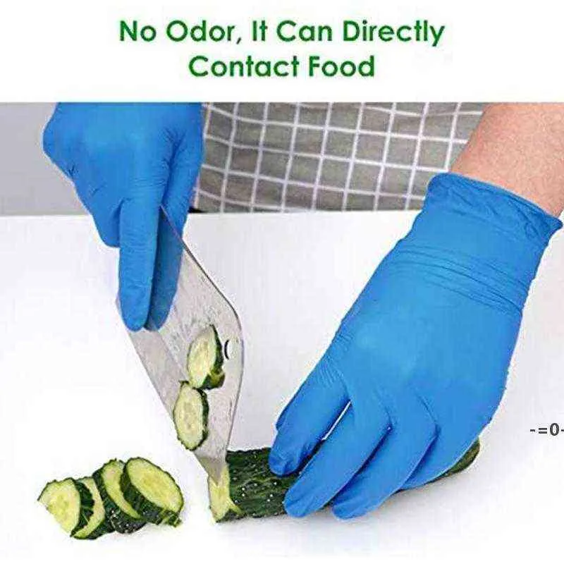 Blue Disposable Gloves 100pcs Pvc Non Sterile Powder Free Latex Cleaning Supplies Kitchen and Food Safe - Ambidextrous Lle10276