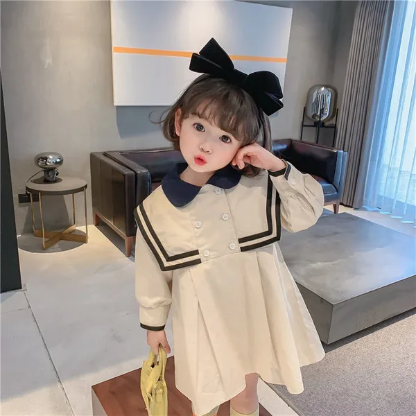Fall Kids Clothes Fashion Korean Little Girls Long Sleeve Princess Dress Cute Toddler Children Costume Spring Girl Outfits Q0716