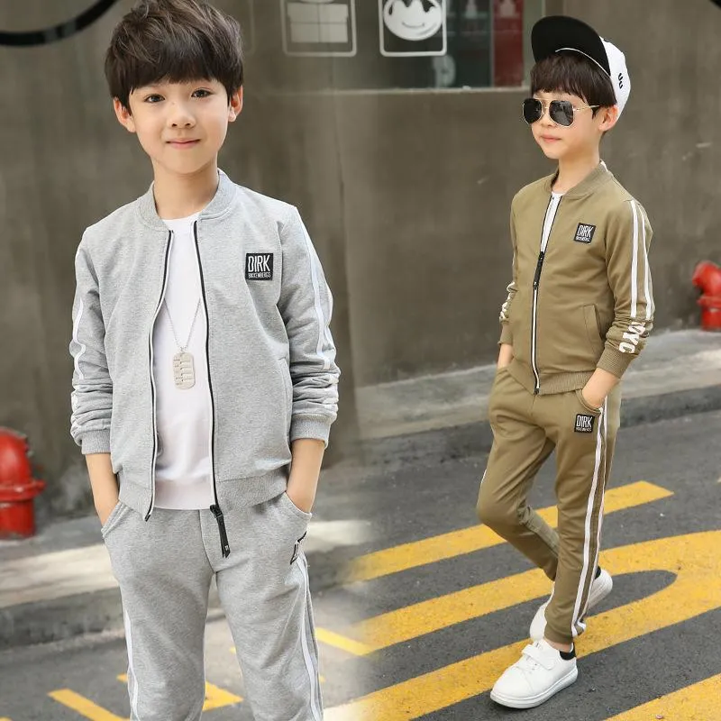 High Quality Boys Cotton Tracksuit Set Slim Fit Kids Jackets Boys And Pants For Spring And Autumn Casual Wear From Fengxiziwu 15.25 DHgate.Com