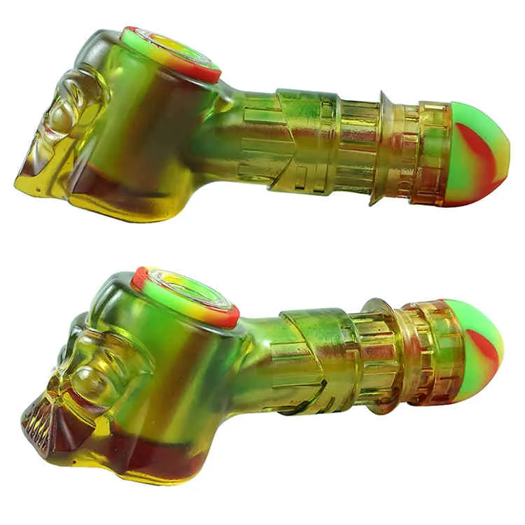 smoking pipes Silicone hand pipe 4.7'' Dab rigs smoking pipes Resin oil rig use for dry herb 120*47*49mm free type