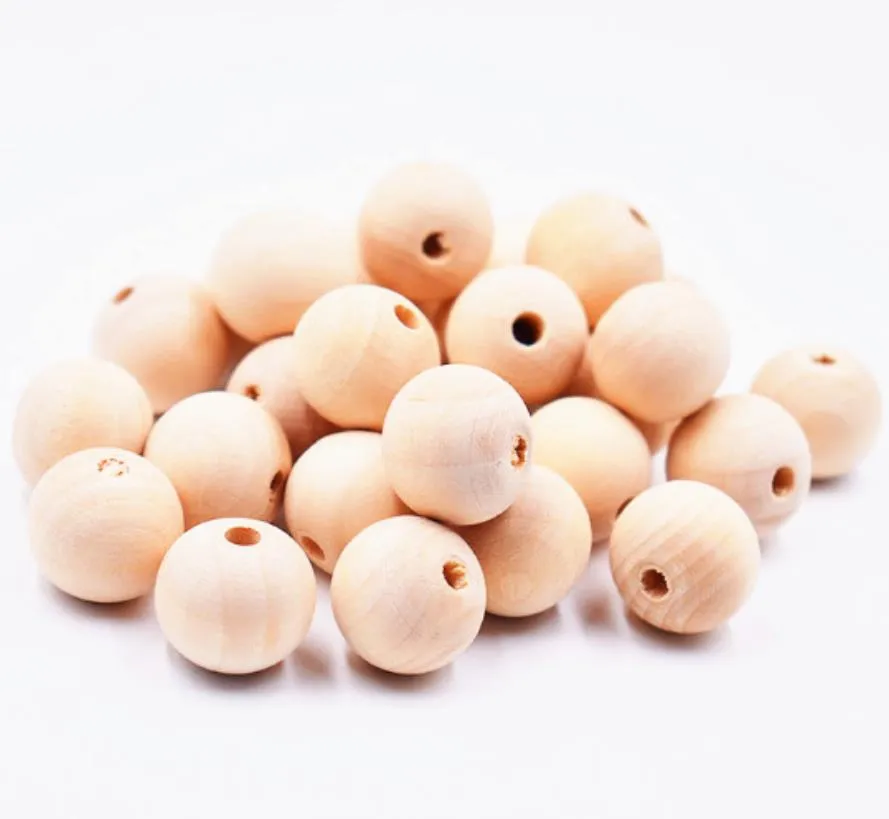 Loose Drop Delivery 2021 Natural Wood Color Round 20Mm 15Mm 12Mm 10Mm High Quality Lead- Wooden Beads Diy Jewelry Accessories Wholesale