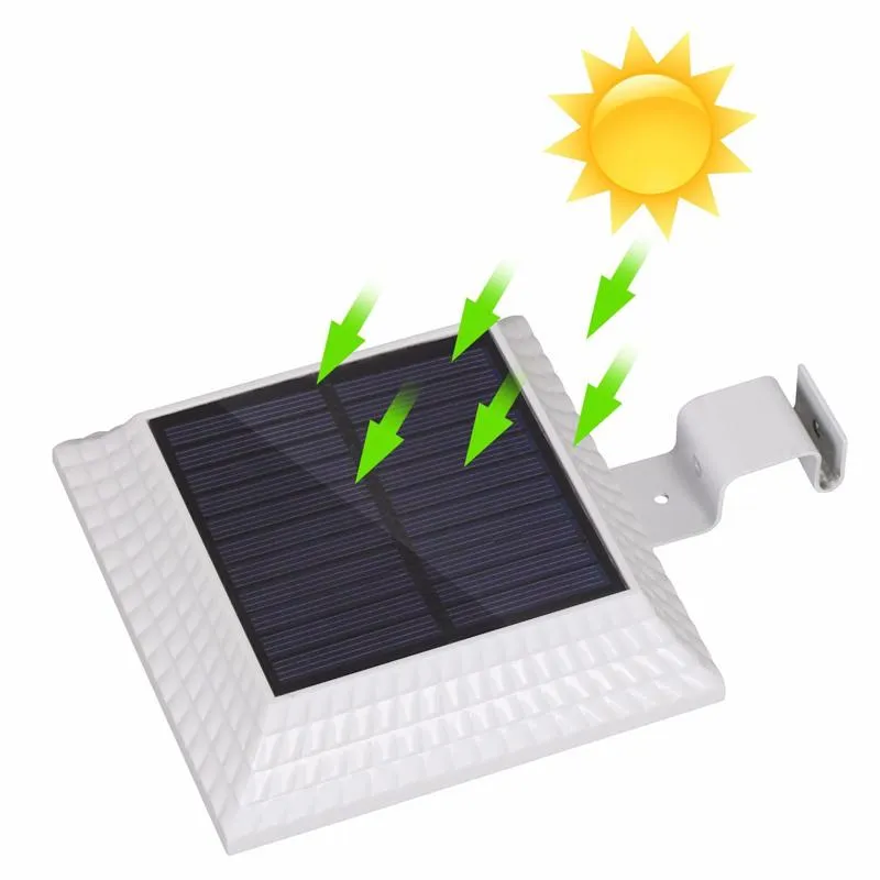防水メーカーの屋外ソーラーパワーウォールランプインテリジェントライトコントロールヒューマンモーションセンシングホワイト