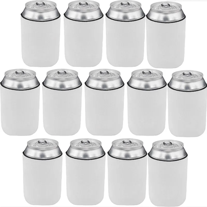 Neoprene Blank White Beer Can Cooler 12oz for Sublimation Beer Bottle Koozie Can Sleeves Kitchen Bar Products