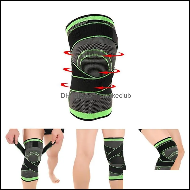 1PC Kneepad Elastic Bandage Pressurized Knee Pads Knee Support Protector for Fitness sport running Arthritis muscle joint Brace 1755