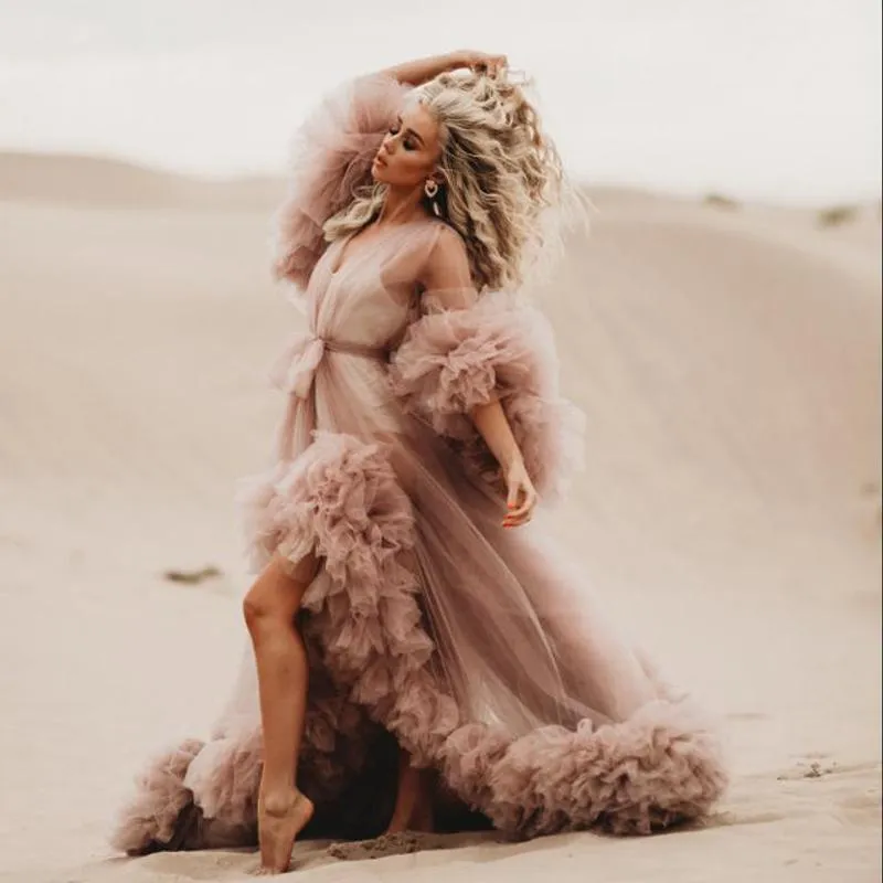 Dusty Pink Ruffled Bridal Maternity Dress Floor-Length A-Line Plus Size  Women from Dhgate Basic & Casual Dresses - price 304.16