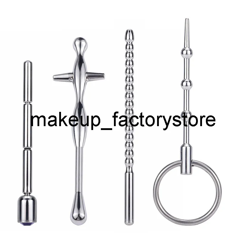 Massage Ny 4 Stil Penis Plug Male Uretral Dilator Hästögonstimulering Sounding Masturbator Metal Urethral Kateter Sexleksaker För Män