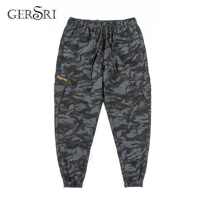 Gersri Camouflage Army Spodnie dla mężczyzn Marka Casual Fat Plus Size Big Długi Długi Sezon Loose Street Hip Hop Fajne Turses X0621