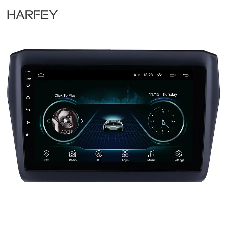 HD 터치 스크린 블루투스 자동차 DVD 라디오 플레이어 9 "Suzuki Swift 2017-2019 용 GPS FM 자동 스테레오 WIFI AUX DVR TPMS OBD2 SWC