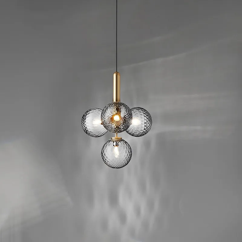 E27 Moderne Nordique Simple Lustre Creative Boule De Verre Lumières Designer LED Suspension Lumière Chambre Restaurant Intérieur Maison Pendentif Lampe