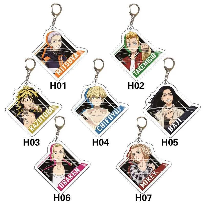 Tokyo Revengers porte-clés personnage d'anime Mikey Draken Chifuyu Kazutora Cosplay sac pendentif porte-clés bijoux G1019