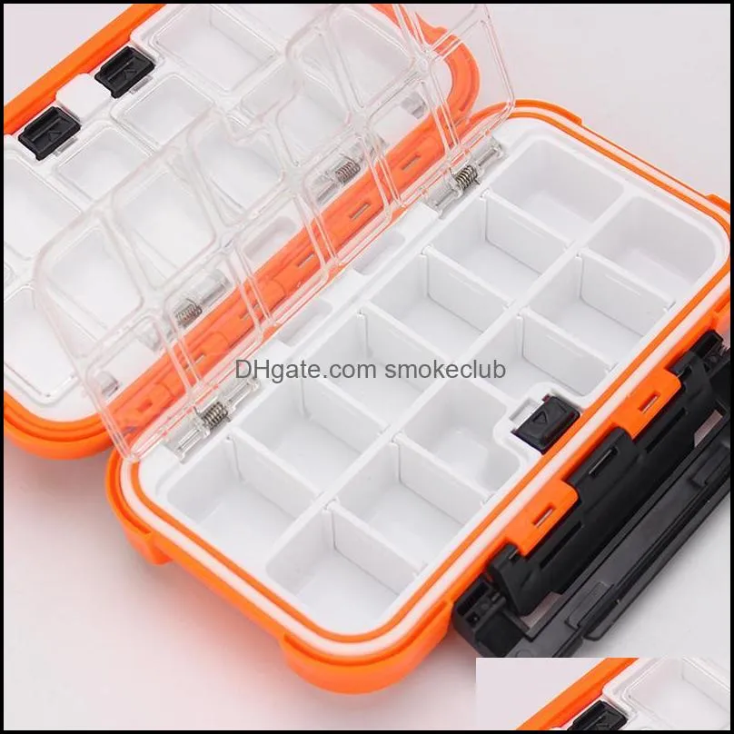 Fishing Accessories Waterproof Tackle Boxes S/M/L Orange Hooks Lures Jigs Lead Sinker Storage With Compartments Goods