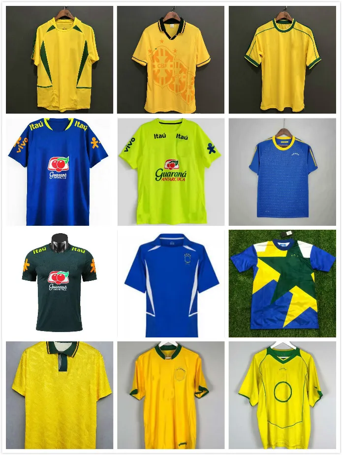 1991 1993 1957 1970 1994 Brasils Futbol Formaları Rivaldo 1988 1998 2000 2002 2004 2006 2010 Vintage Klasik Retro Romario Ronaldo Ronaldinho Camisa de Futebol