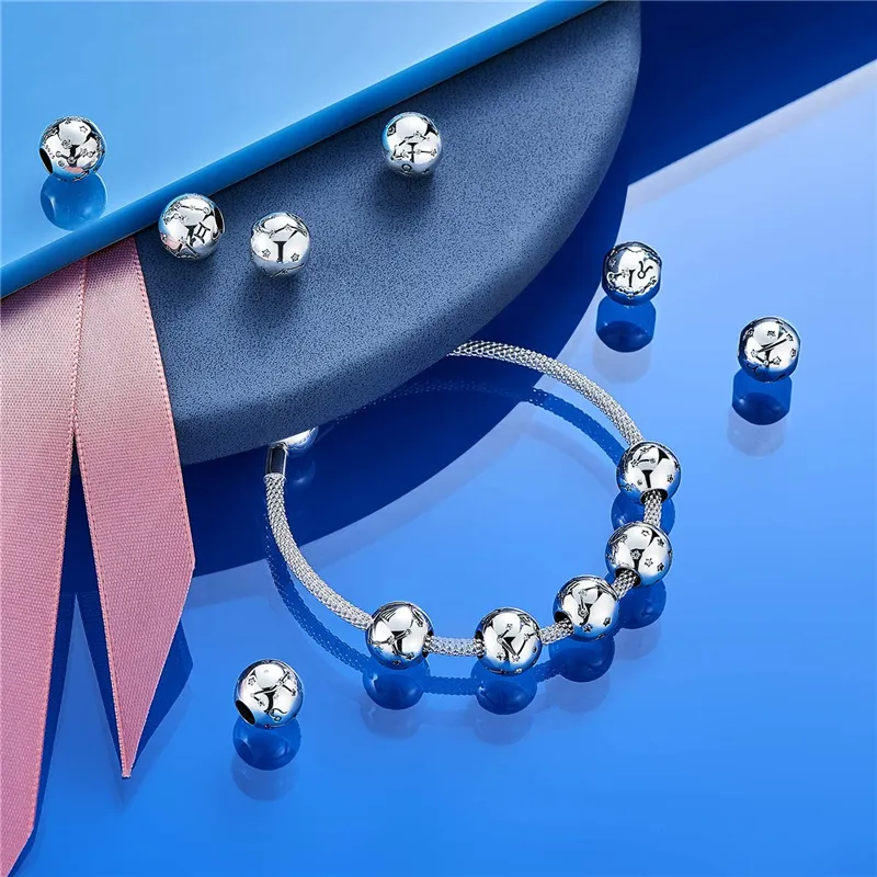 Convient à Bracelet Pandora 925 Argent Douze perles de constellation Plata de Ley 925 Charms Femme Fashion Fine Bijoux Cadeau