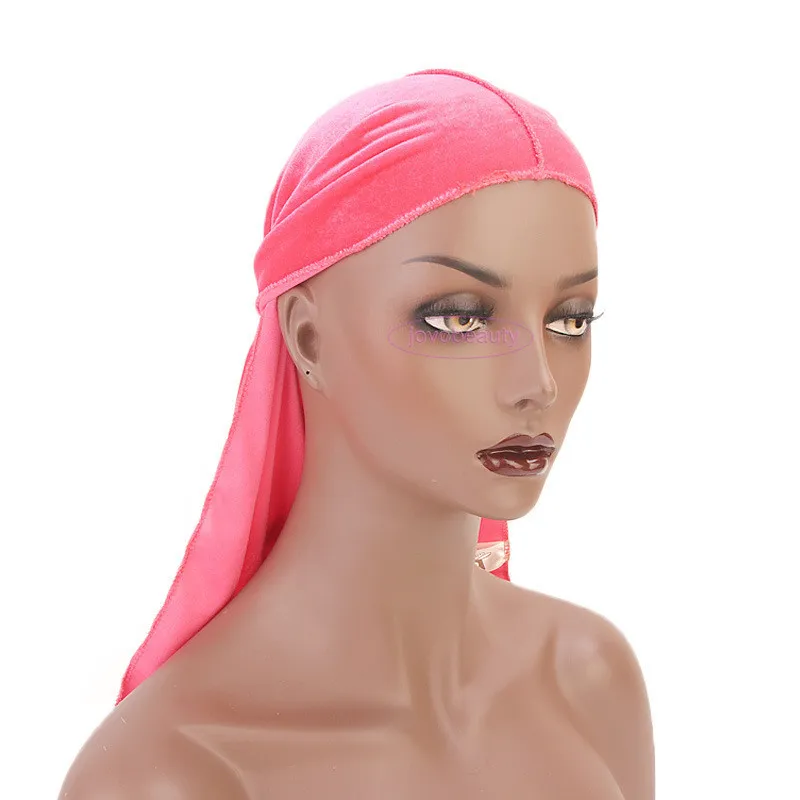 VMAE 22 Colori Pleuche Hair Bonnet Cappuccio da pirata con coda lunga a coda di rondine con berretto musulmano