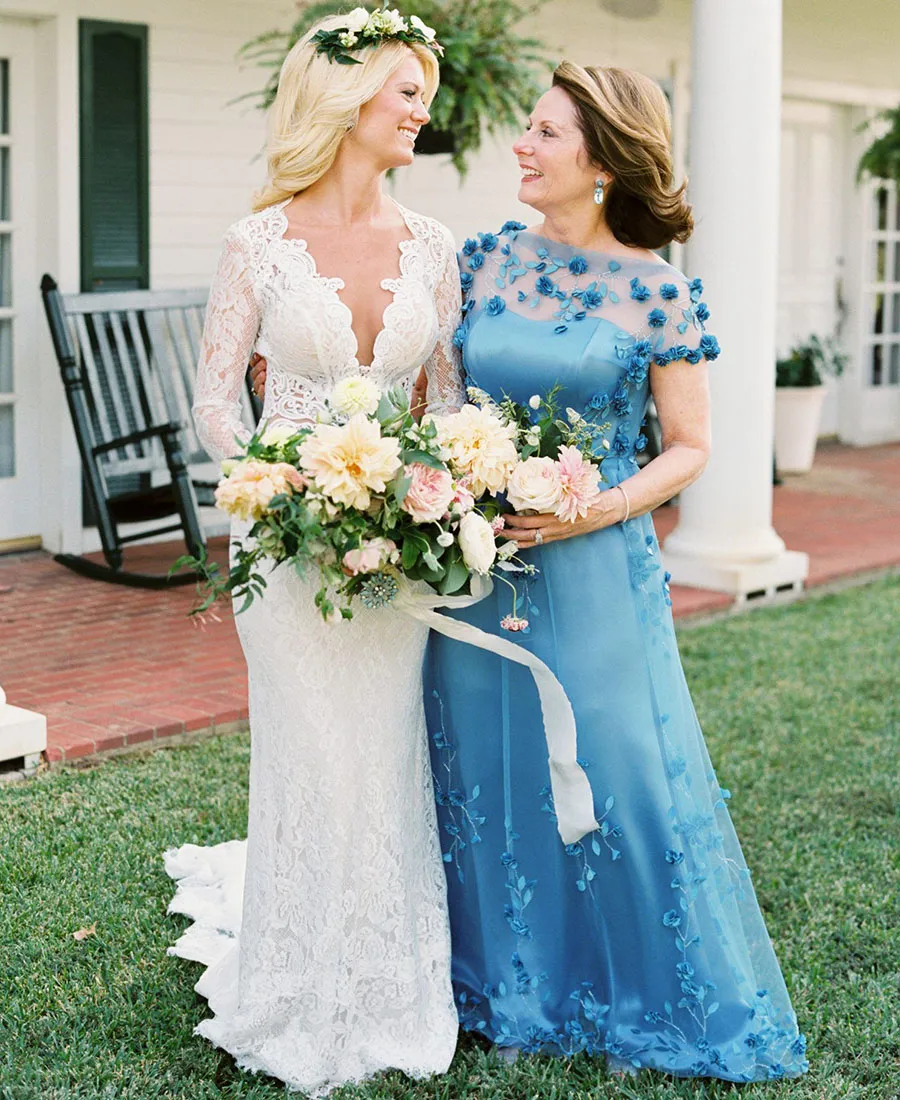 light blue mother of the bride dress