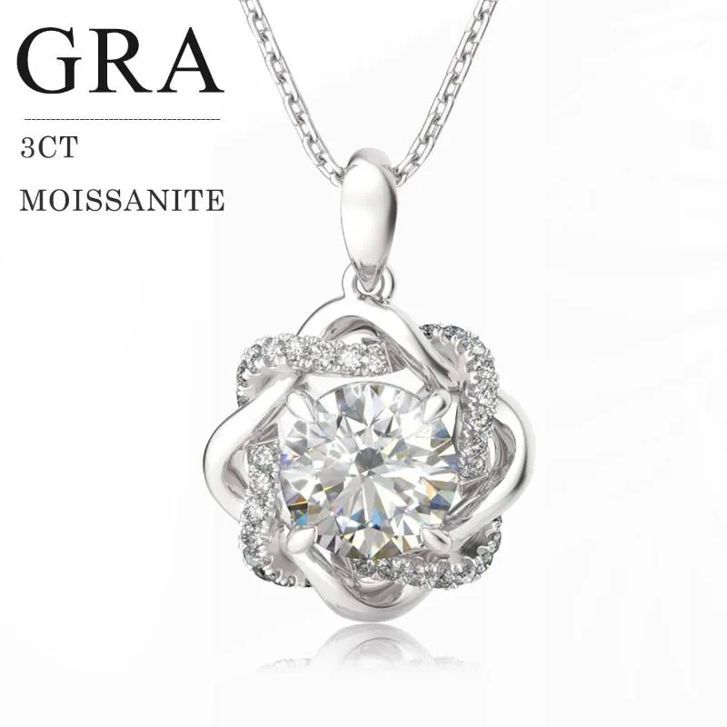 Médaillons Étoile de David 3ct Véritable Moissanite Collier Pendentif Pour Femmes Diamant Argent 925 Bijoux De Mariage Cadeaux Femme Certificat