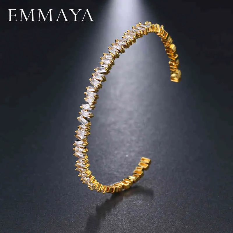 Emmaya Gold Color with Aaa Cz Beads Cuff Bracelets & for Women Fashion Jewelry Pulseiras