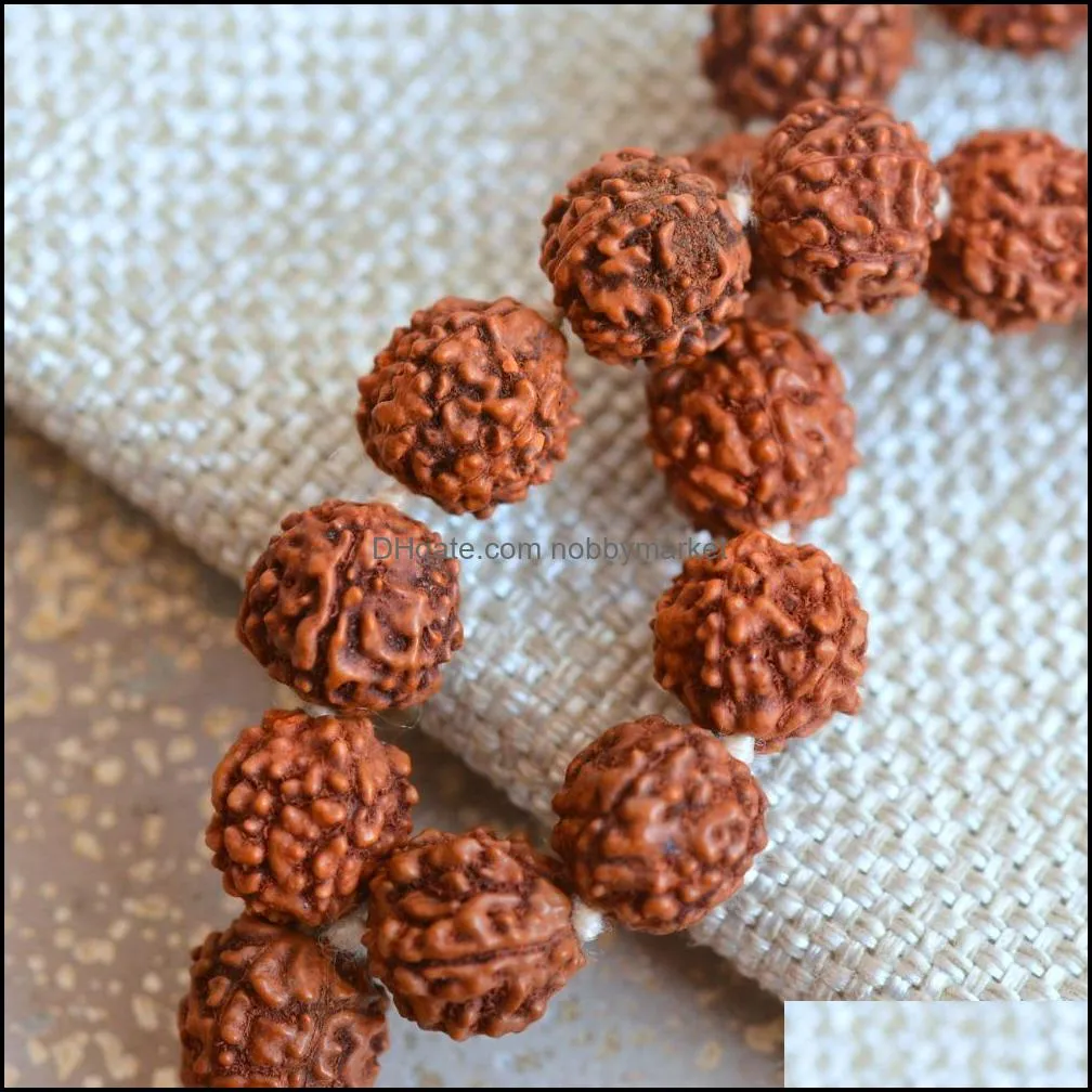 108 Rudraksha Bead Necklace Mala Beads Necklace Bodhi Necklaces Rudraksha Bracelet Shiva Tears Tassel Necklaces Prayer Mala Bead