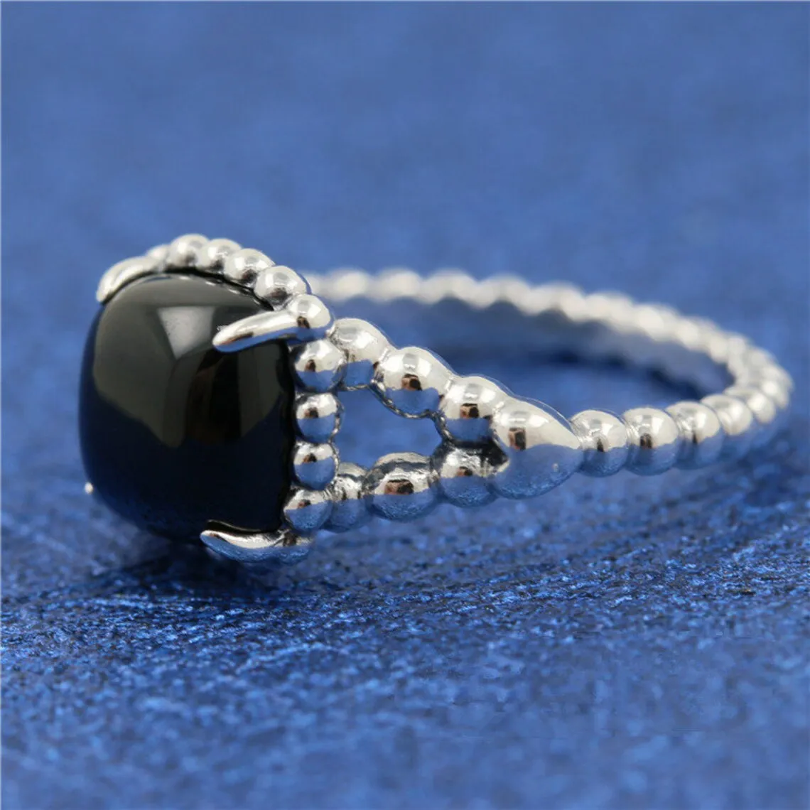 Pear shaped engagement ring set women,Black Onyx wedding ring,Black di –  HelloRing