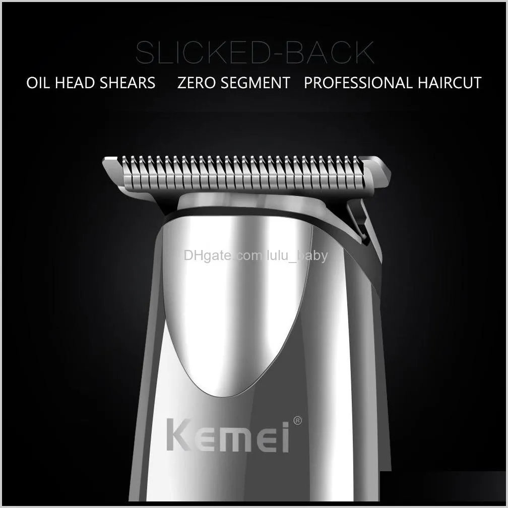 new oil head carved salon professional hair clippers barber shop 10w rechargable shaver electric hair trimmer silver km-701