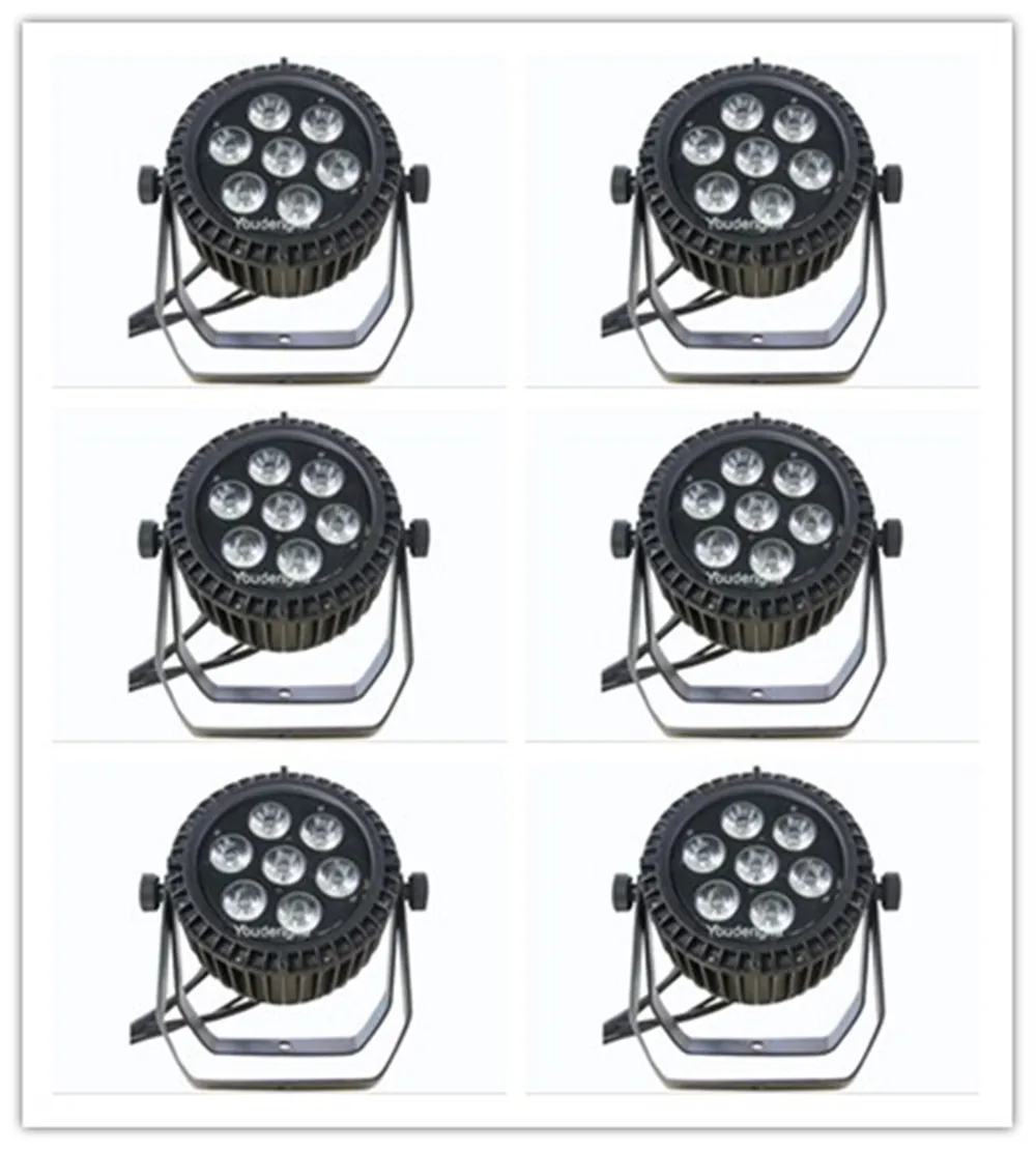 6 шт. IP65 LED PAR Водонепроницаемый 7 * 15 Вт 5in1 Открытый Par LED RGBWA Настенные Шайба Стадия Огни