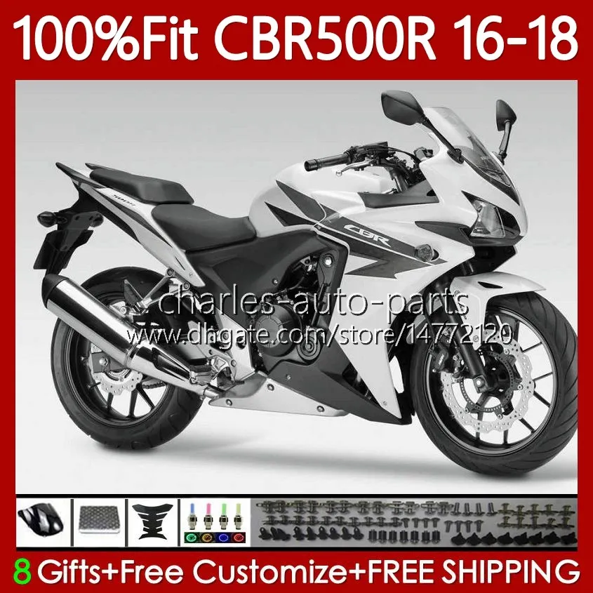 OEM TRABALIFICAÇÃO PARA HONDA CBR 500 CBR500 R $ CC 500R 500CC 2016-2018 Branco Corpo Preto 111NO.106 CBR500RR 2016 2017 2018 CBR500CC CBR500R 16 17 18 Feeding Injecção