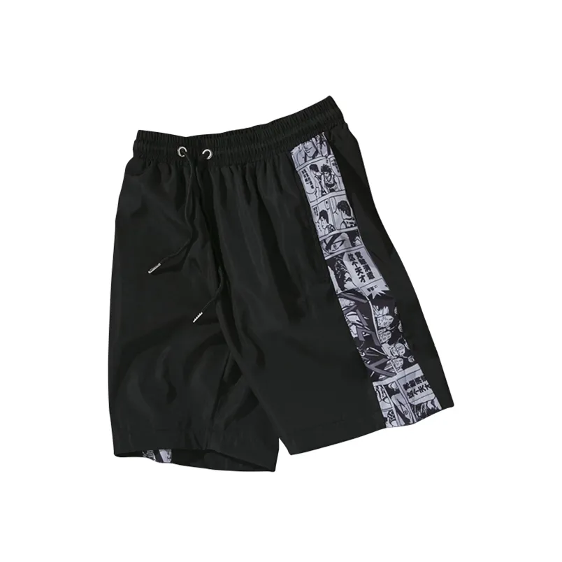 Hommes Lâche Cordon Plage Shorts Été Casual Court Hip Hop Anime Champ Surdimensionné Basketball Pantalon De Survêtement 5XL 210629