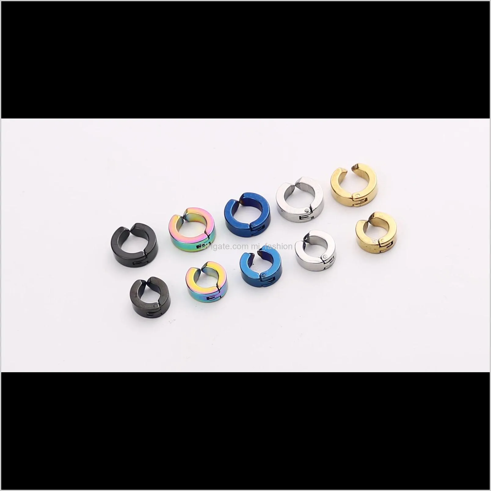 magnetic non-pierced earrings titanium stainless steel ear clips metal punk hip-hop stud 1839