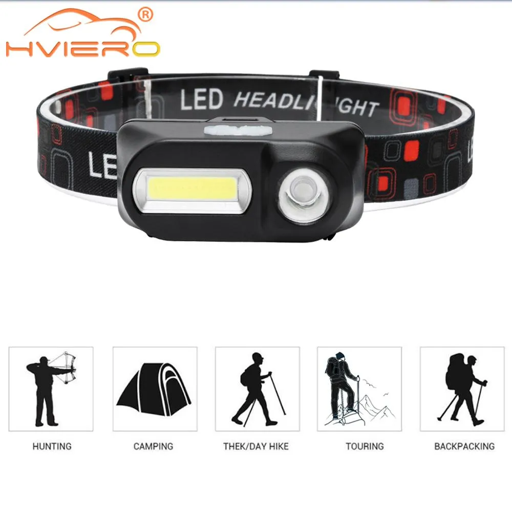 XPE COB LED MINI Headlamp Revargable Reflektor 7-trybowa Lampa Latarka Kemping Night Night Fishing Polowanie