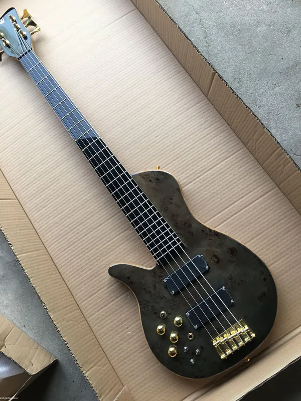 Solak 5 Strings Gülağacı Klavye Elektrik Bas Gitar, Altın Donanımlı Boyun Tabancası, Akçaağaç Kaplama, Özelleştirilmiş Hizmetler Sağlayın