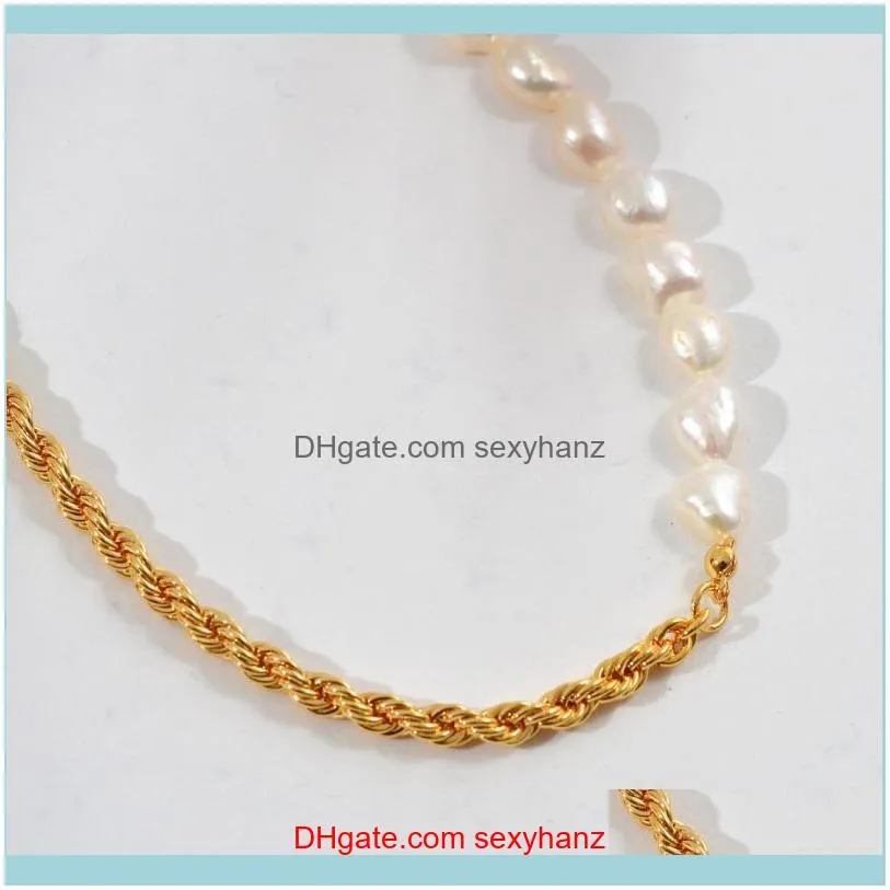 Fashion 2021 Trend Clavicle Chain Vintage Pearl Metal Splicing Necklace Jewelry Accessories Korean Gift For Women And Girl Chokers