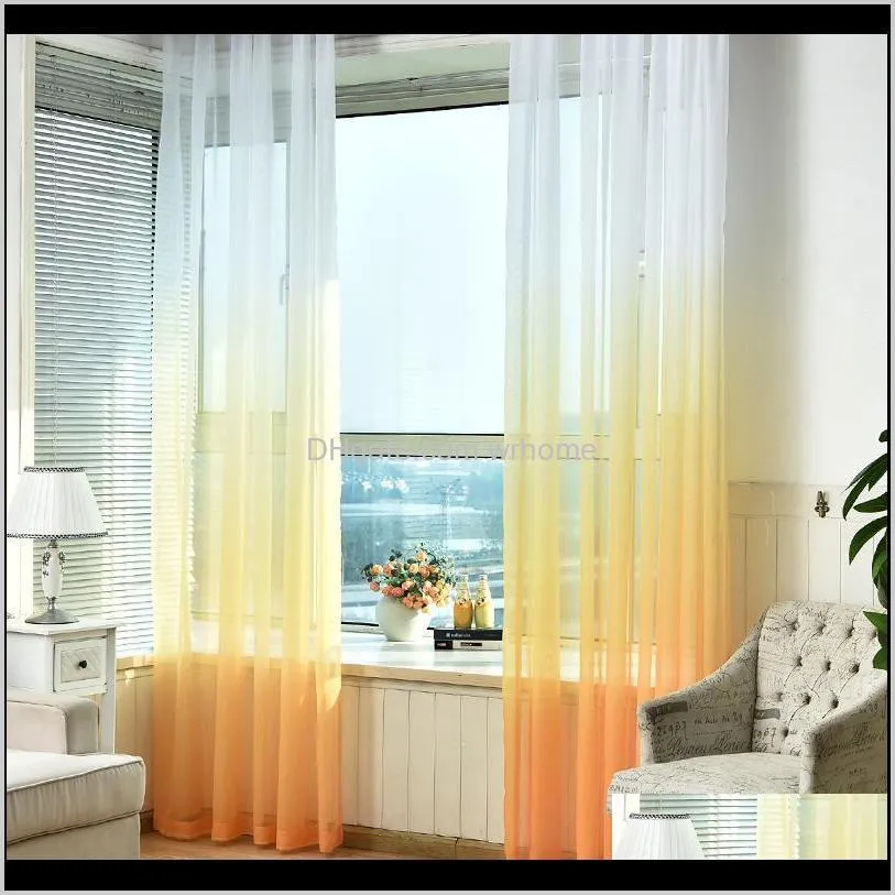 Printed Kitchen Tulle Curtains 3d Decorations Window Treatments American Living Room Divider Sheer Voile curtain Single Panel1