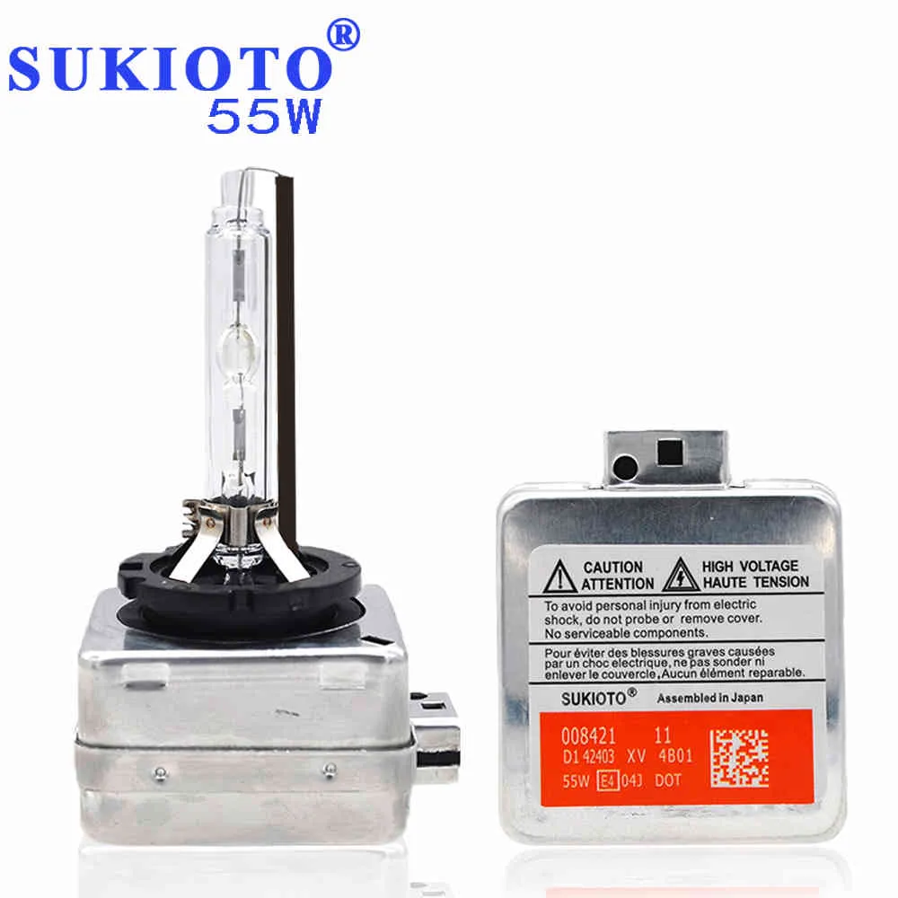 SUKIOTO Xenon D1S xenon projector lens bulb kit 55W D3S 6000K 4300K 5000K canbus hid kit Xenon electronic D1S ballast D1R D3R